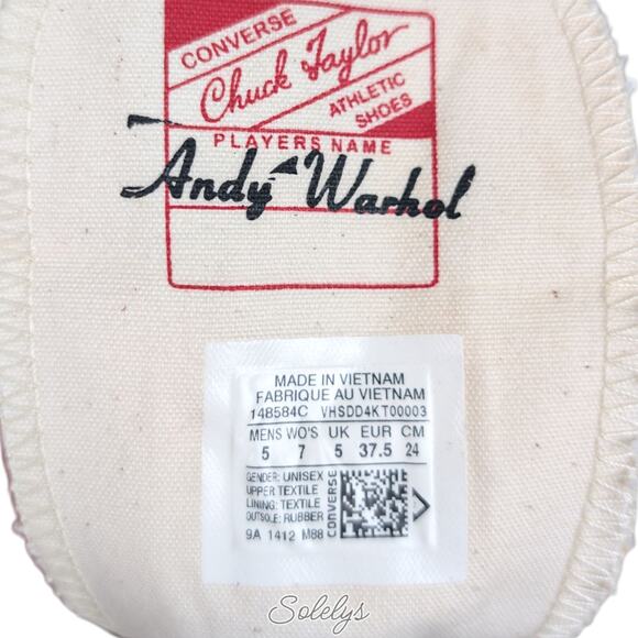 Converse 2015 Andy Warhol Chuck 70 High Meat Sin Limited Edition Sneaker 7 RARE - Picture 5 of 11